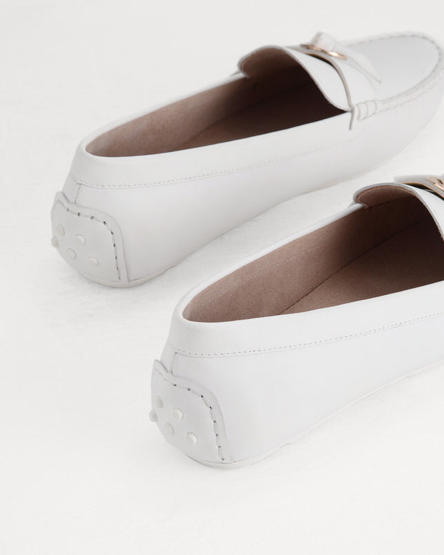Suede Moccasins with Gold Embellishment