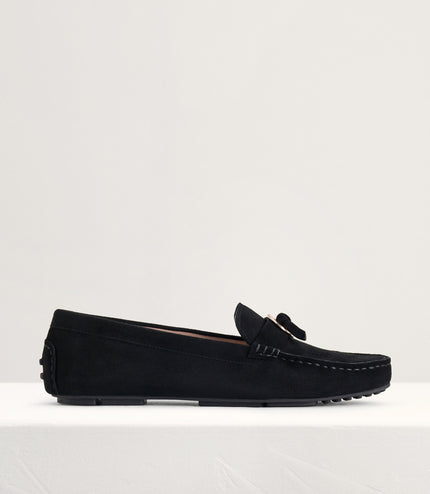 Suede Moccasins with Gold Embellishment