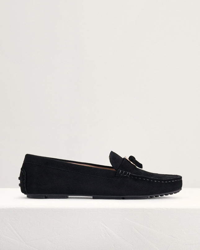Suede Moccasins with Gold Embellishment