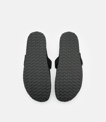Helix Suede Mules - Black