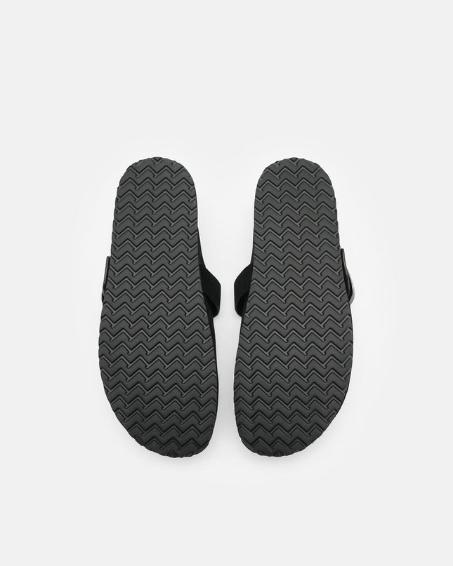 Helix Suede Mules - Black