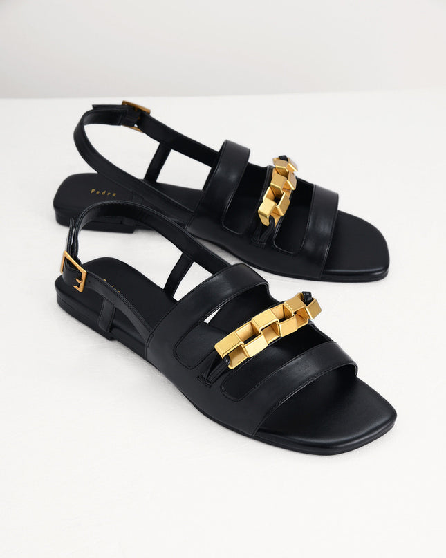 Gold Embellished Slingback Sandals