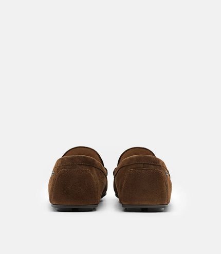 Leather Tassel Driving Shoes - Brown