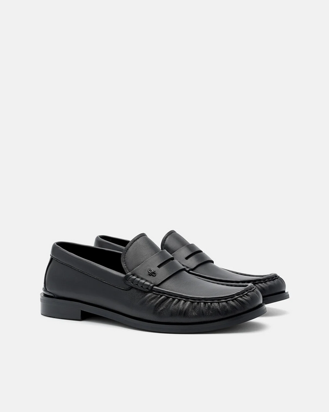 Leather Loafers-Black