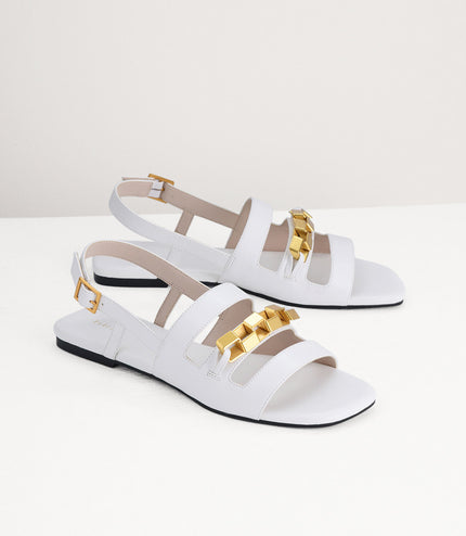 Gold Embellished Slingback Sandals