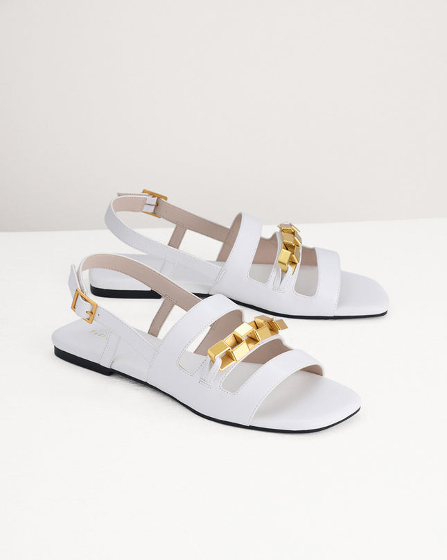 Gold Embellished Slingback Sandals