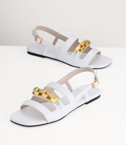Gold Embellished Slingback Sandals