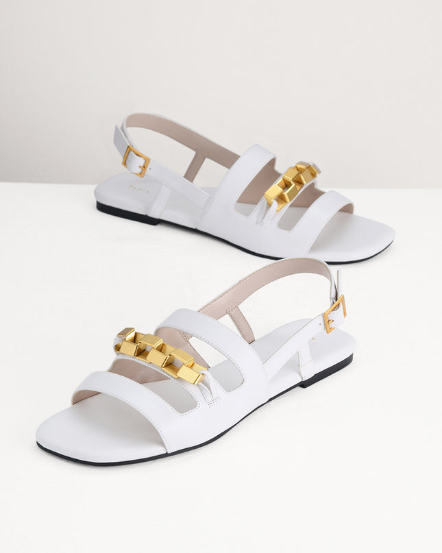 Gold Embellished Slingback Sandals