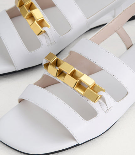Gold Embellished Slingback Sandals