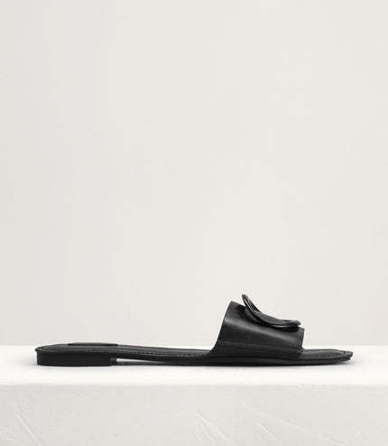Ring Buckle Paneled Sandals