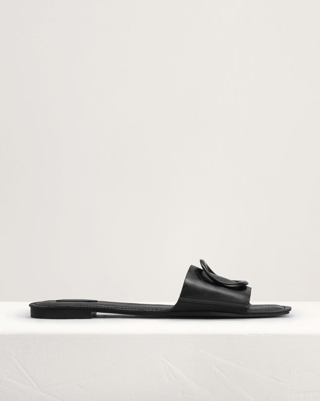 Ring Buckle Paneled Sandals