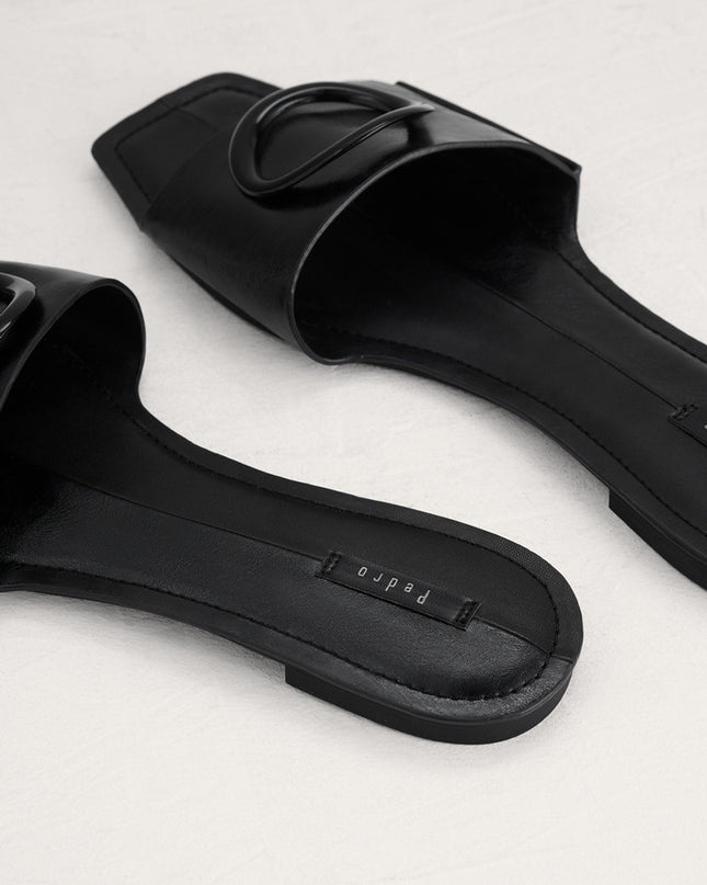 Ring Buckle Paneled Sandals