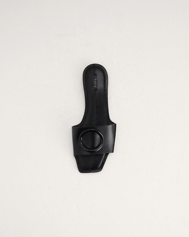Ring Buckle Paneled Sandals