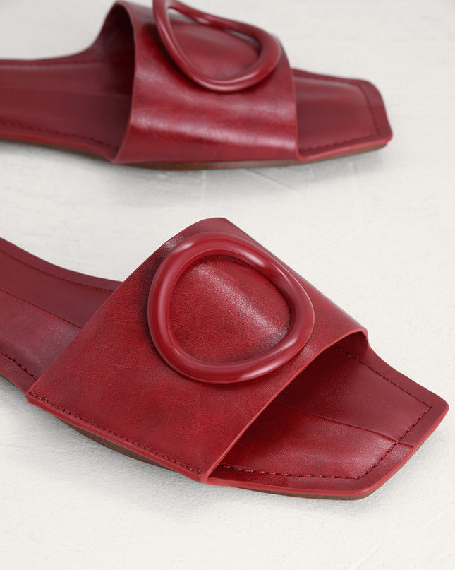 Ring Buckle Paneled Sandals