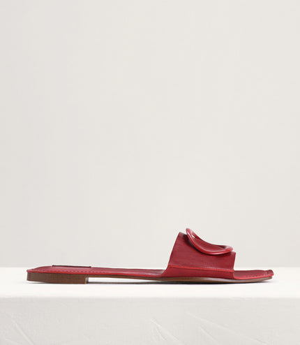 Ring Buckle Paneled Sandals