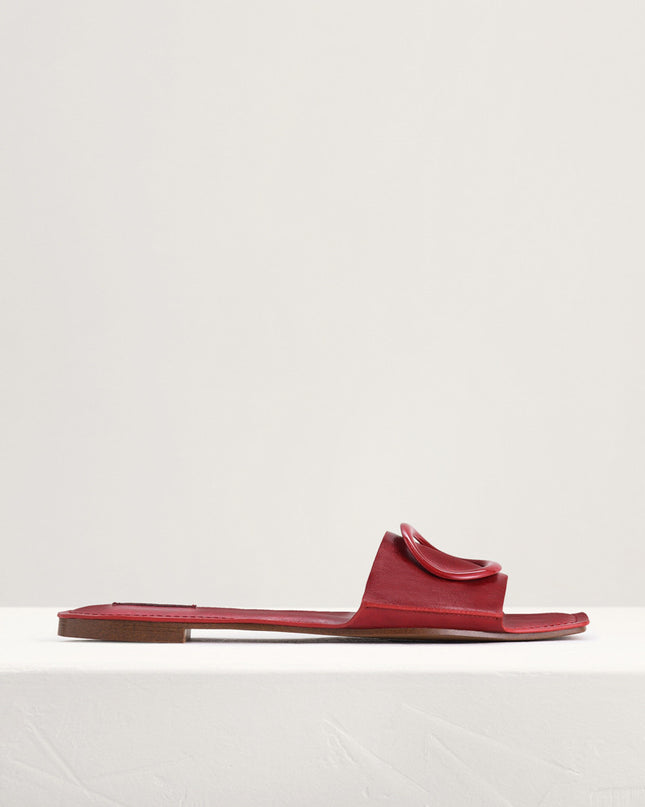 Ring Buckle Paneled Sandals
