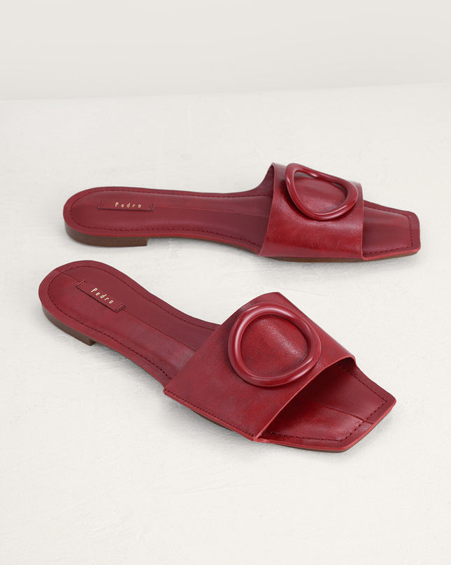 Ring Buckle Paneled Sandals
