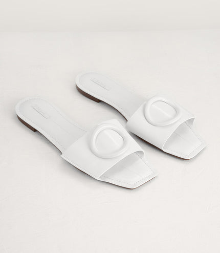 Ring Buckle Paneled Sandals