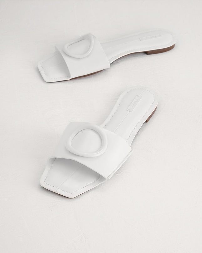 Ring Buckle Paneled Sandals