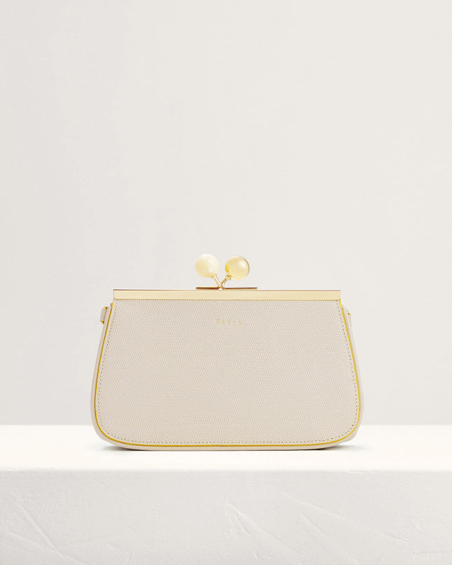 Kiss-Lock Leather Bag with Lizard Effect