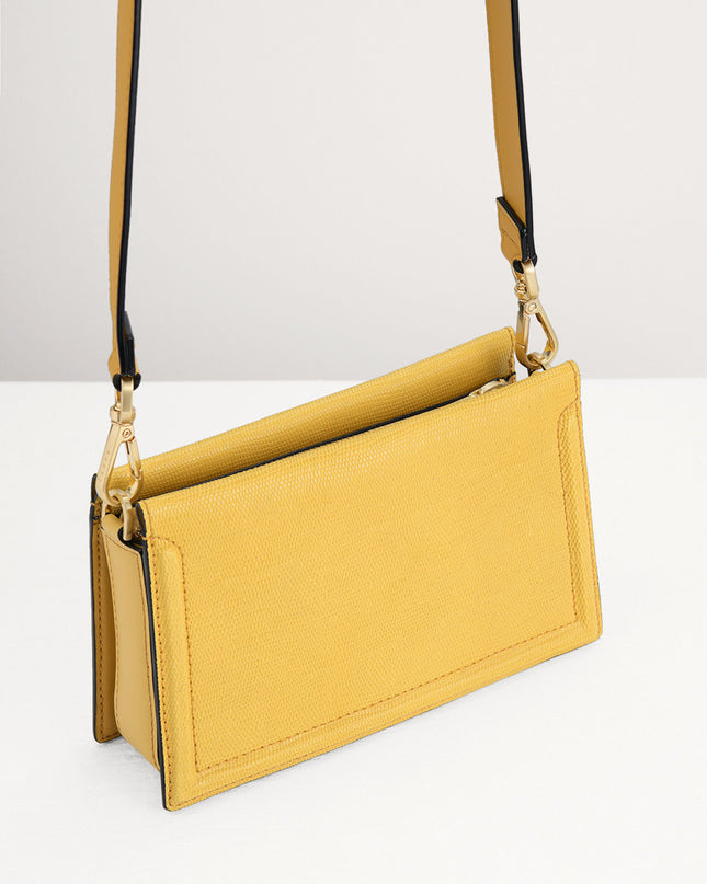 Multi-Way Lizard-Effect Leather Bag