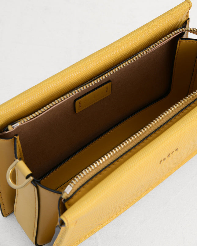 Multi-Way Lizard-Effect Leather Bag