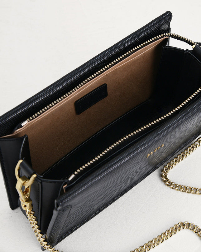 Multi-Way Lizard-Effect Leather Bag