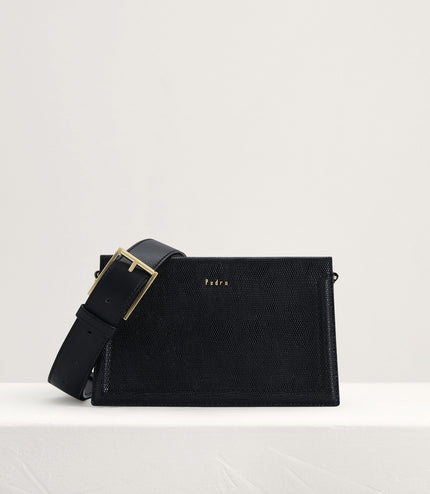 Multi-Way Lizard-Effect Leather Bag