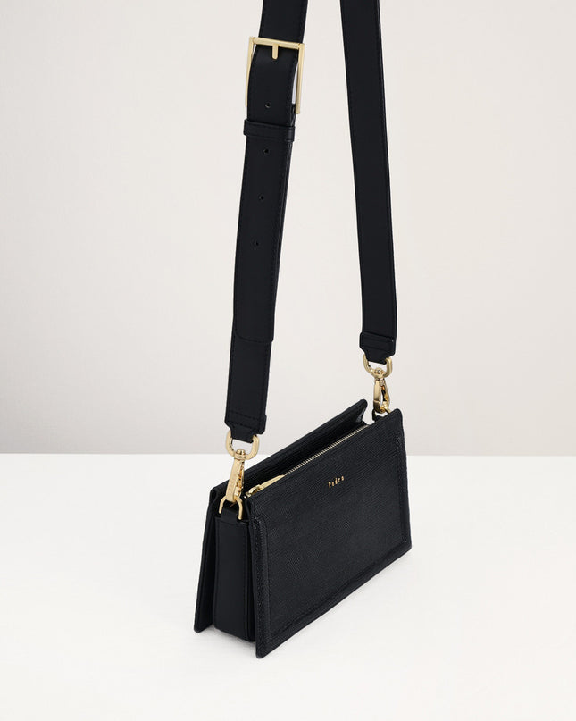 Multi-Way Lizard-Effect Leather Bag