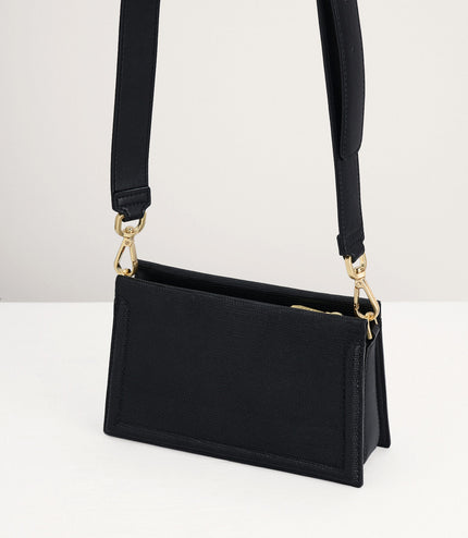 Multi-Way Lizard-Effect Leather Bag