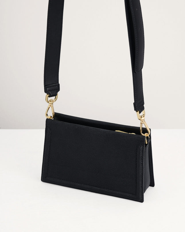 Multi-Way Lizard-Effect Leather Bag