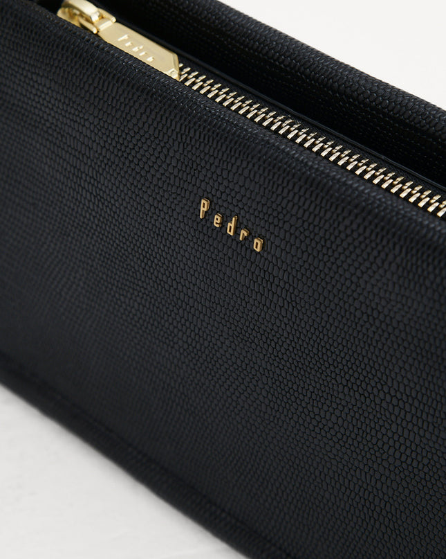 Multi-Way Lizard-Effect Leather Bag