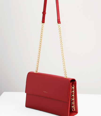 Front Flap Leather Shoulder Bag