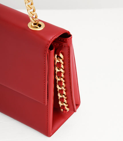 Front Flap Leather Shoulder Bag