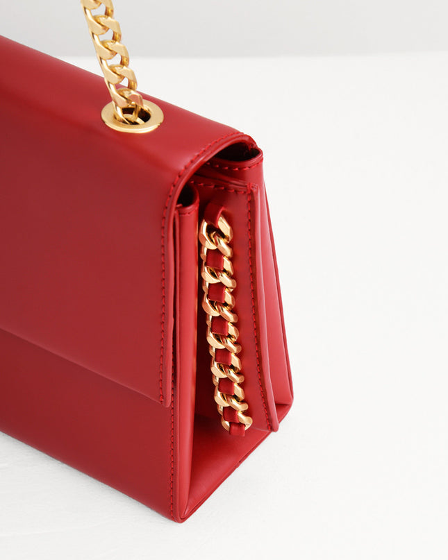 Front Flap Leather Shoulder Bag