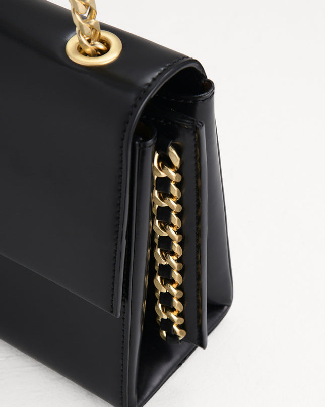 Front Flap Leather Shoulder Bag
