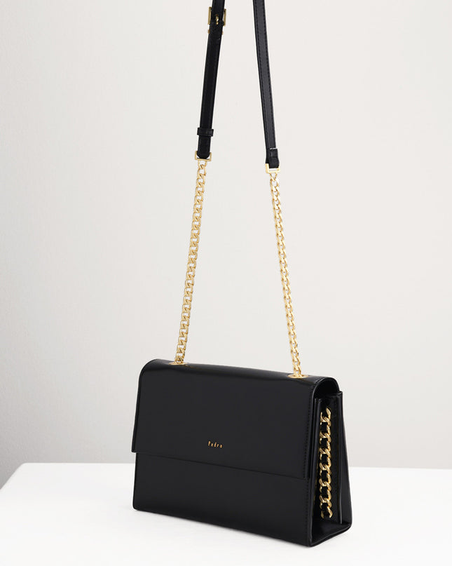 Front Flap Leather Shoulder Bag