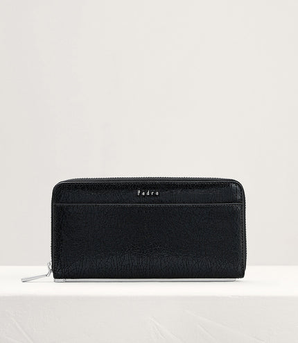 Cracked Leather Long Wallet