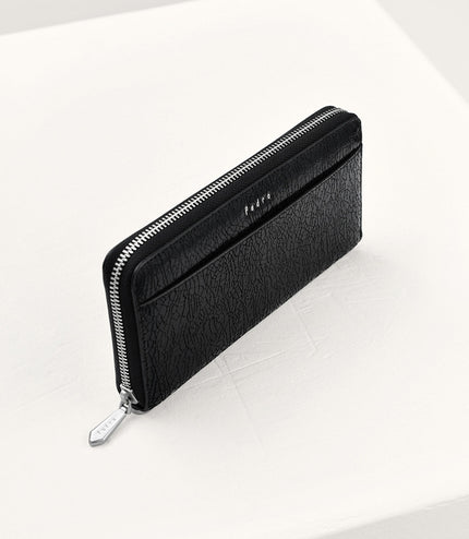 Cracked Leather Long Wallet