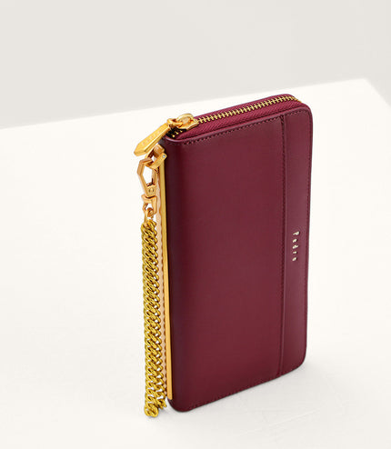 Cracked Leather Long Wallet
