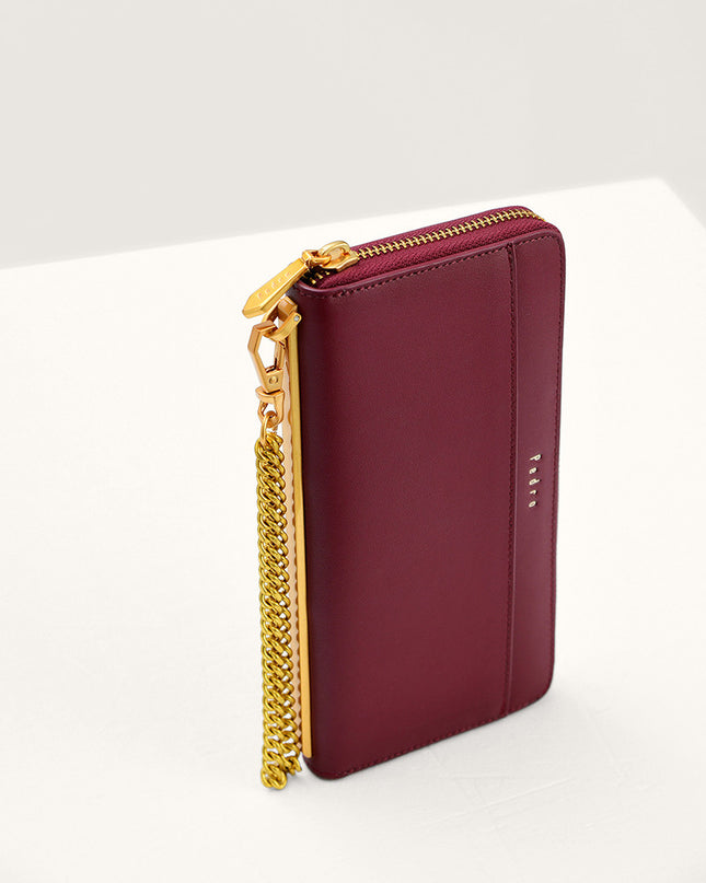 Cracked Leather Long Wallet