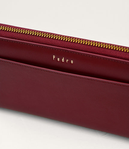 Cracked Leather Long Wallet
