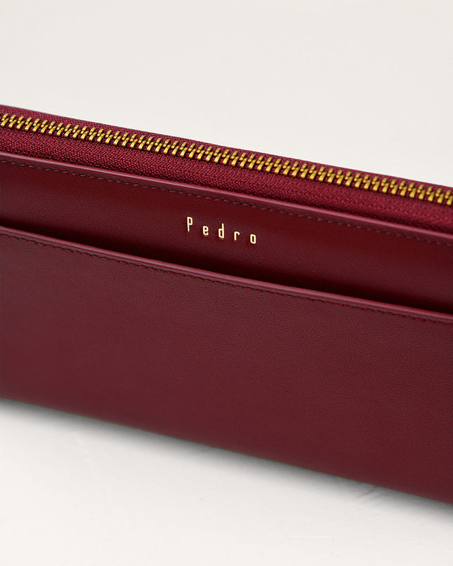 Cracked Leather Long Wallet
