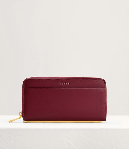 Cracked Leather Long Wallet