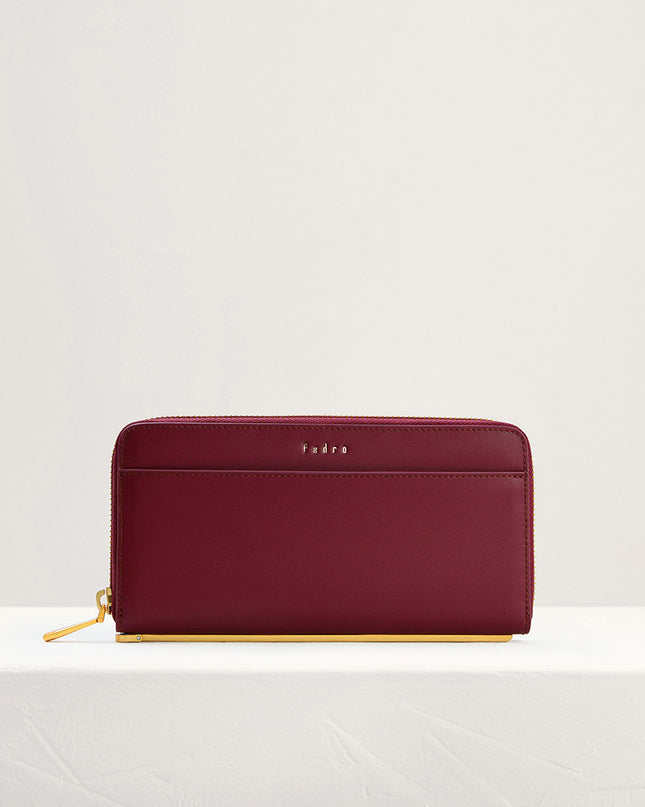 Cracked Leather Long Wallet
