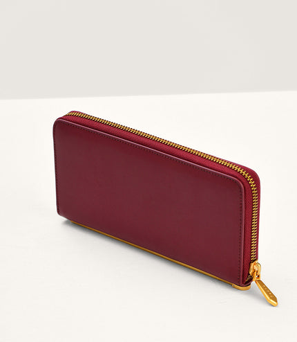 Cracked Leather Long Wallet