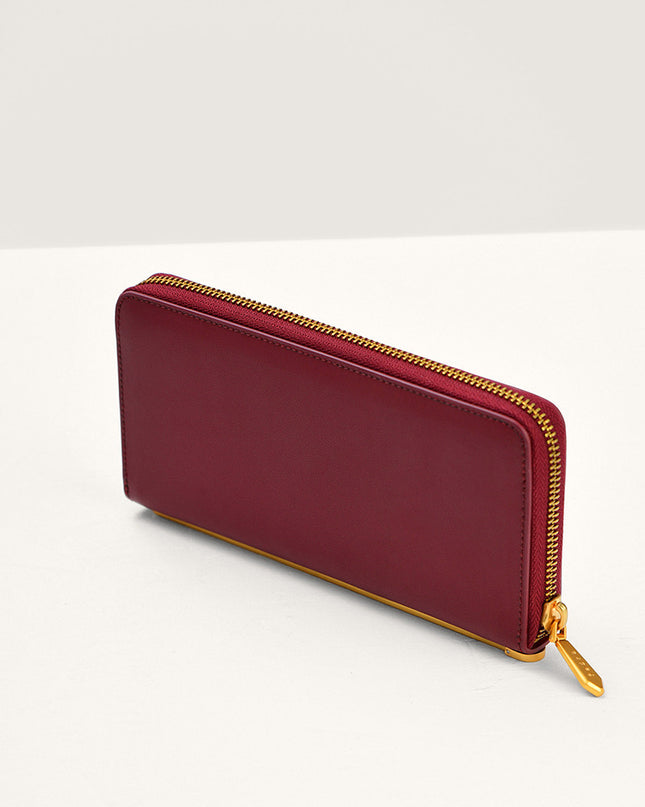 Cracked Leather Long Wallet