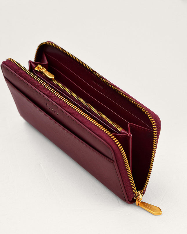 Cracked Leather Long Wallet