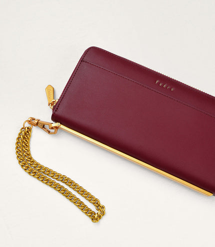 Cracked Leather Long Wallet