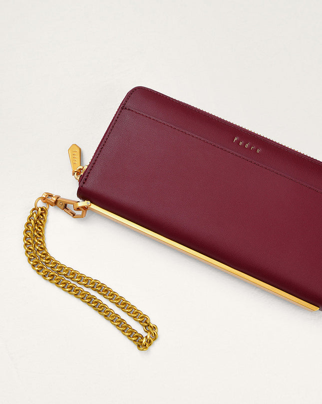 Cracked Leather Long Wallet